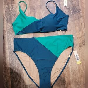 Summersalt Green and Navy Bikini Set